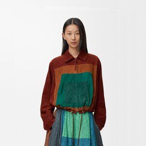 LOEWE Balloon cashmere and suede jacket
